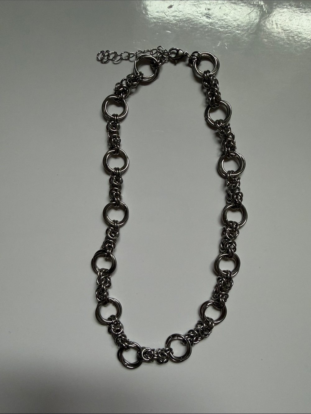 Rose Mobius Round Chainmaille Chunky Necklace - Picture 3 of 3
